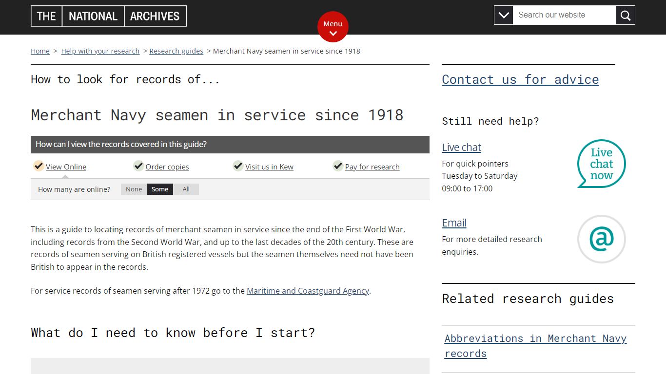 Merchant seamen serving since 1918 - The National Archives